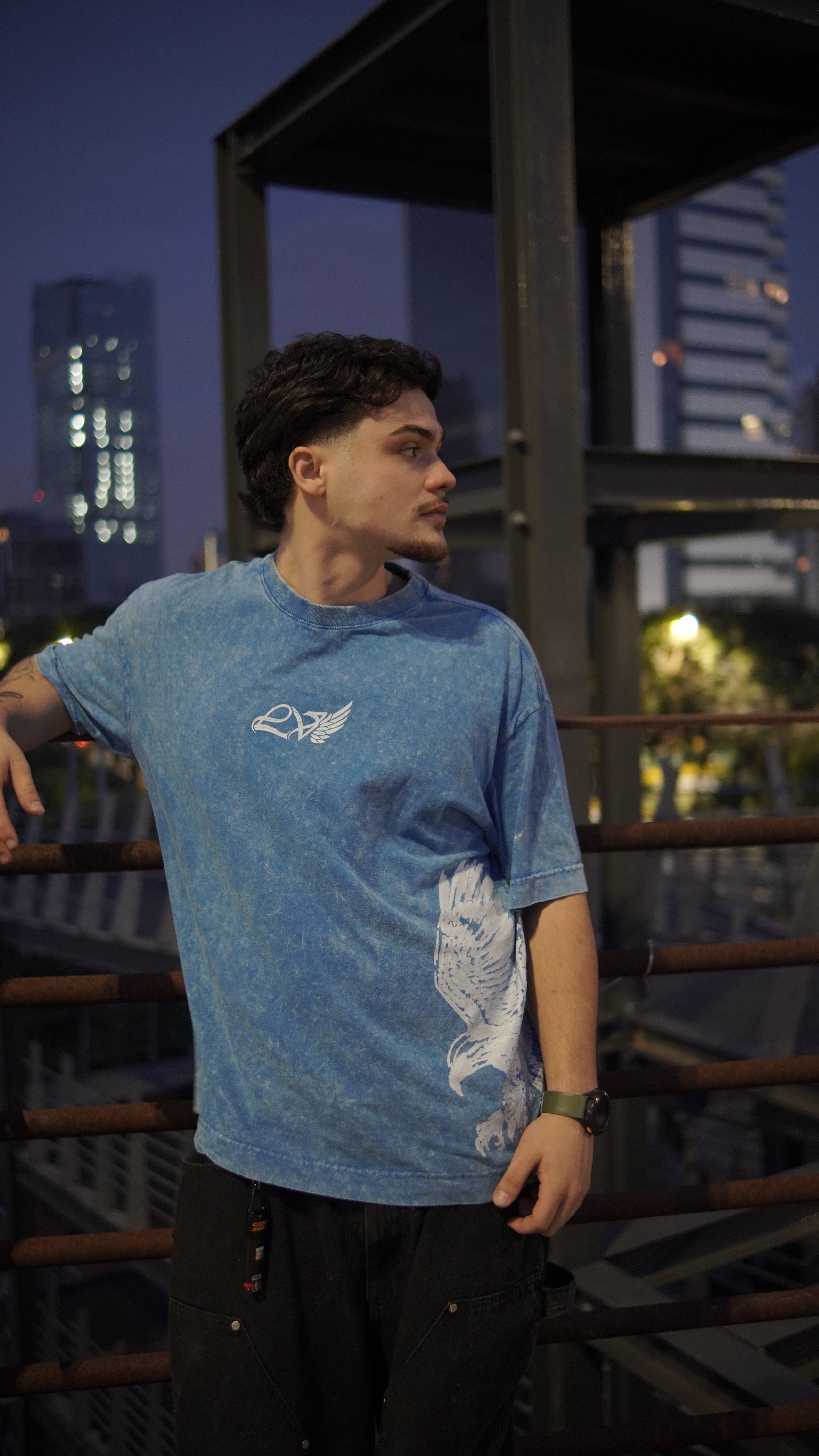 T-shirt Boxy LV - Marbled Blue