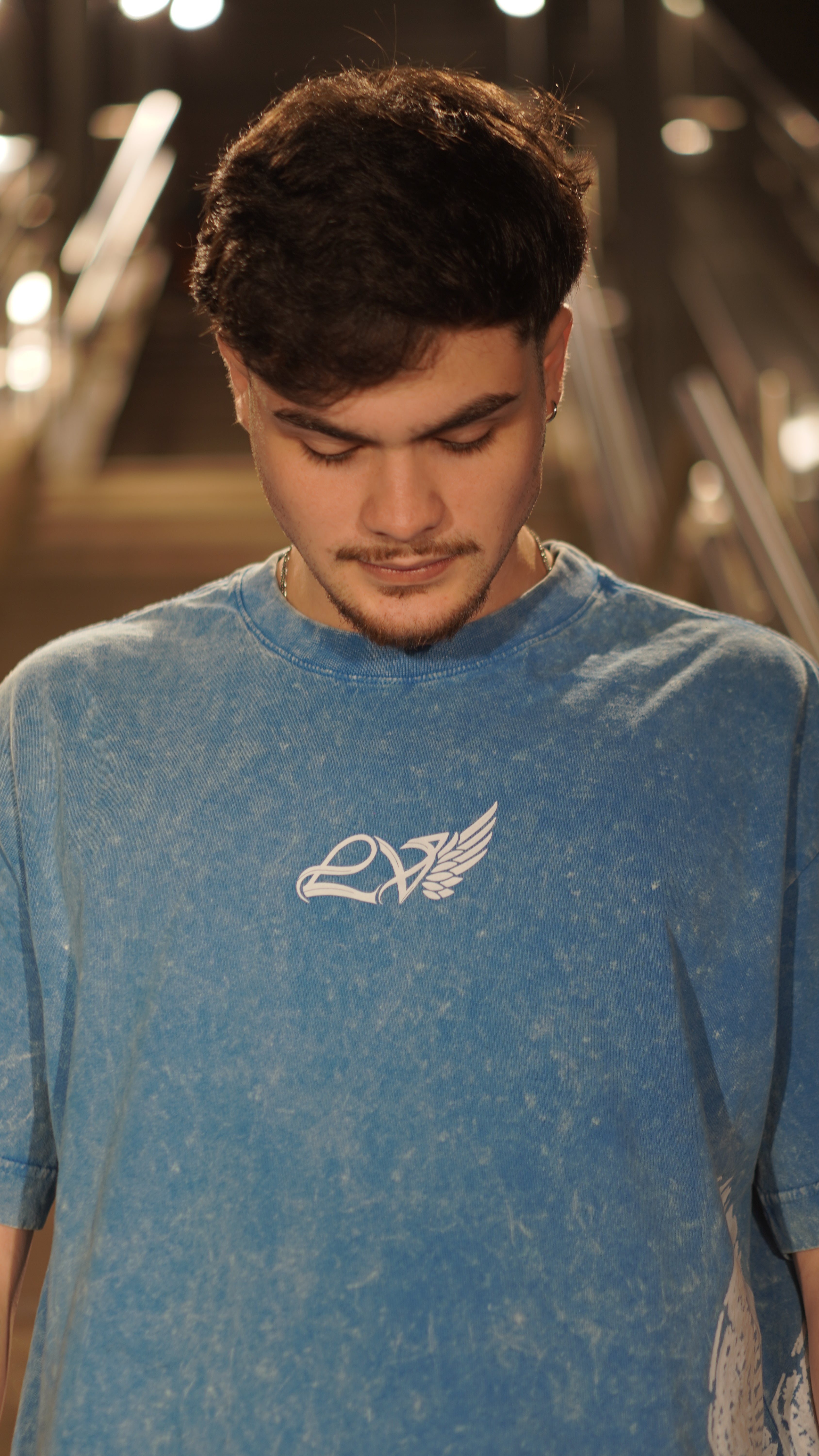 T-shirt Boxy LV - Marbled Blue
